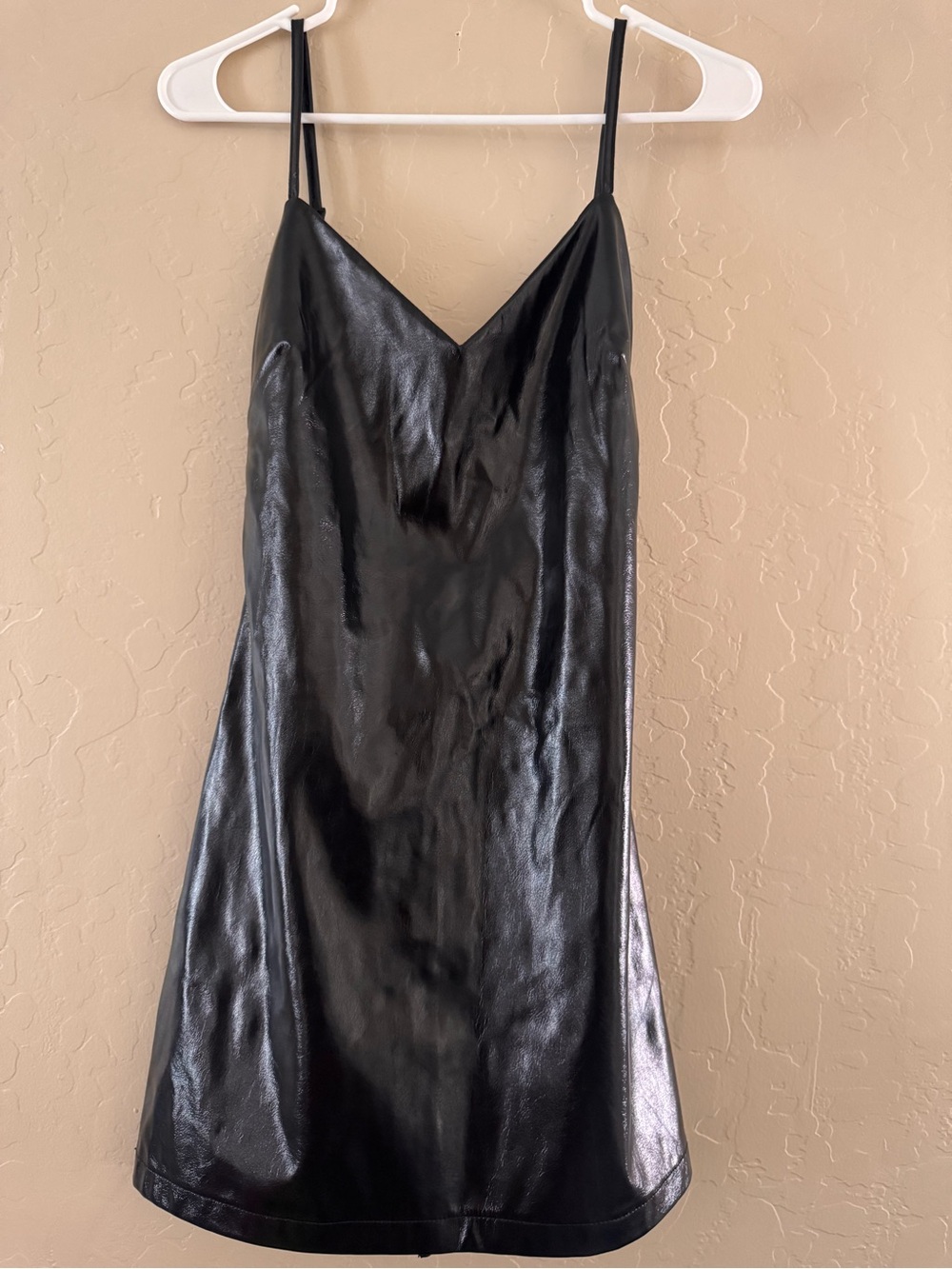 Topshop Black Faux Leather Dress with Label
